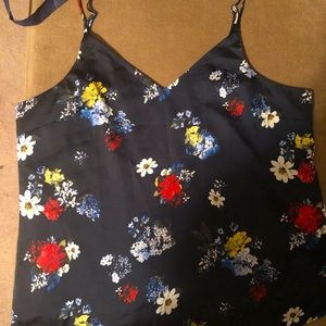 Navy floral blouse